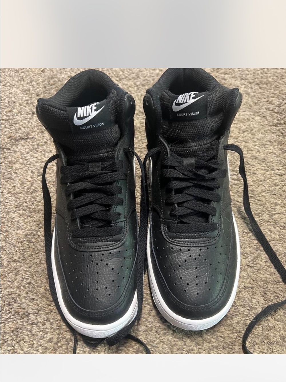 Nike Court Vision Mid Men’s Sneakers - Black with White Sole